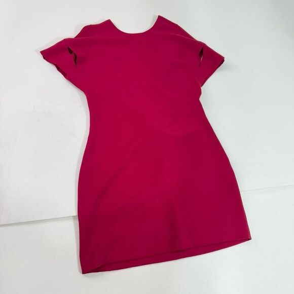 IRO Mini Dress Womens 38, US 6 Hilda Red Open Back Short Sleeve Elegant Draping - Picture 3 of 14